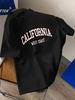 Heren California West Coast Letterprint Casual T-shirt met Korte Mouwen