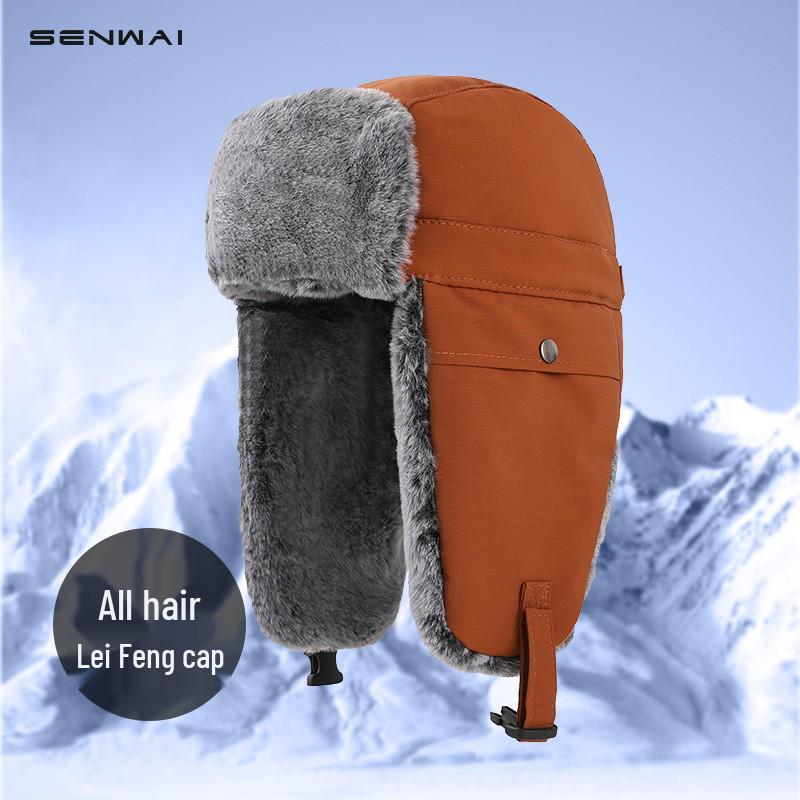 Fleece-Lined Winter Ski Hat - Windproof Pilot Hat with Ear Protection