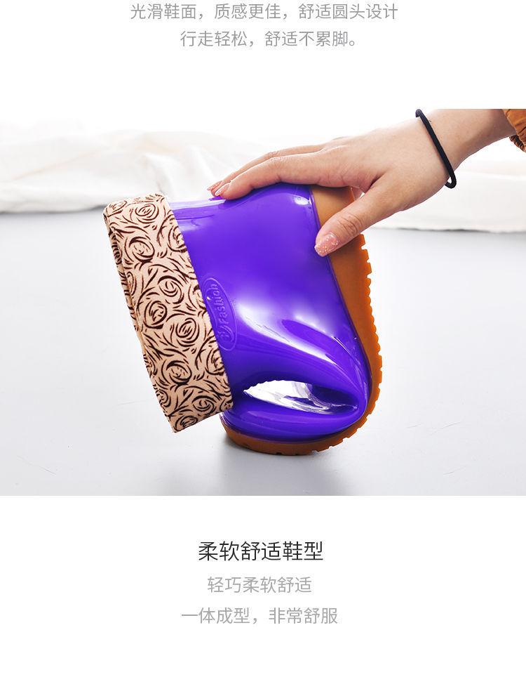 

rain boots women s high tube medium tube nonslip waterproof water shoes genuine thickened work overshoes velvet rain shoes 36