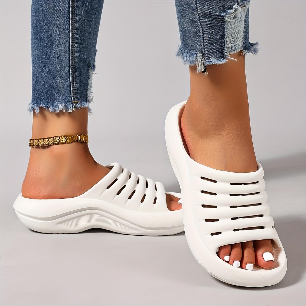 Thick-Soled EVA Slippers - Lightweight Minimalist Design with Soft Non-Slip Sole  & Cloud-Like Cushioning, Hand Wash/Dry Clean, Open Toe Design 36-37 белый