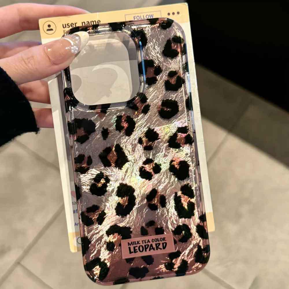 Pink Black Leopard Print Pattern Phone Case for Iphone 17 Air 16 15 14 7 8 Plus 13 11 12 Pro Max X XS XR SE 2022 2020 16e Cover