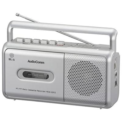 OHM Electric AudioComm Mono Radio Cassette Recorder/Cassette Deck, Silver, RCS-531Z (03-5010)