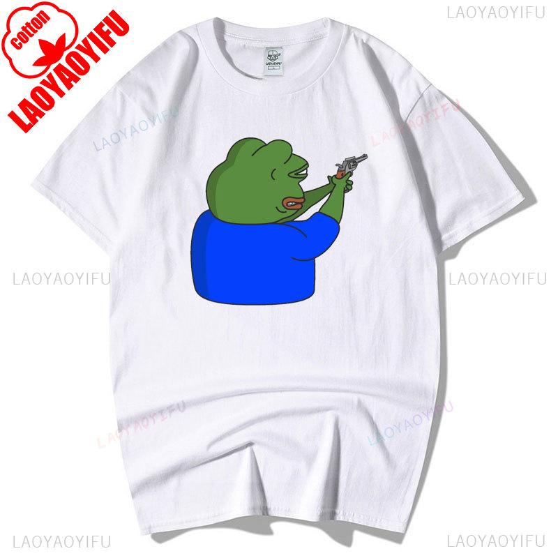 Sad Frog PEPE Funny Graphic T Shirts Summer Clothes for Man High Quality Cotton Short-sleev Tee-shirts Humor Camisetas Hombre