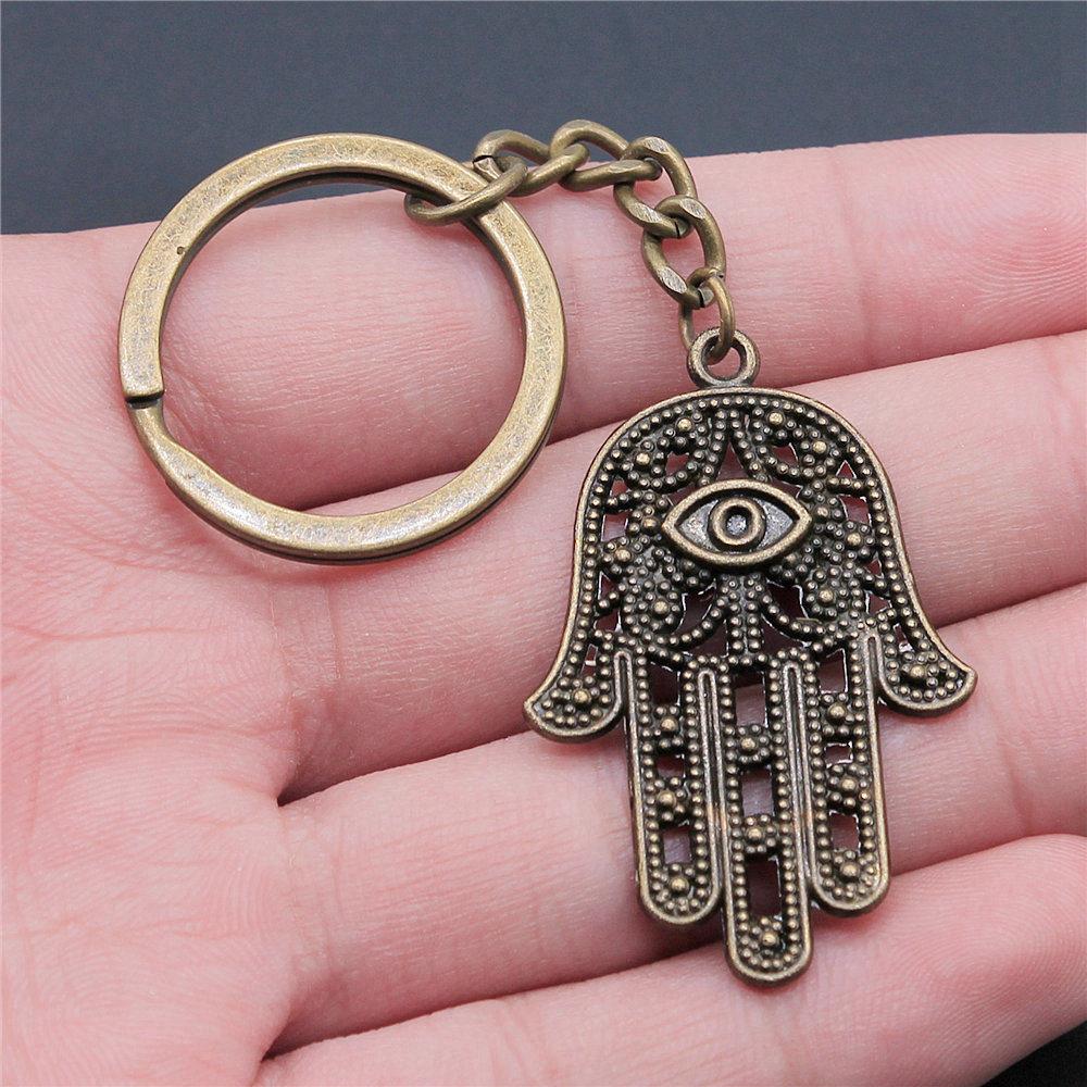 28mm Key Ring Hamsa Hand Eye Of Horus Wedding Jewelry Findings QY025