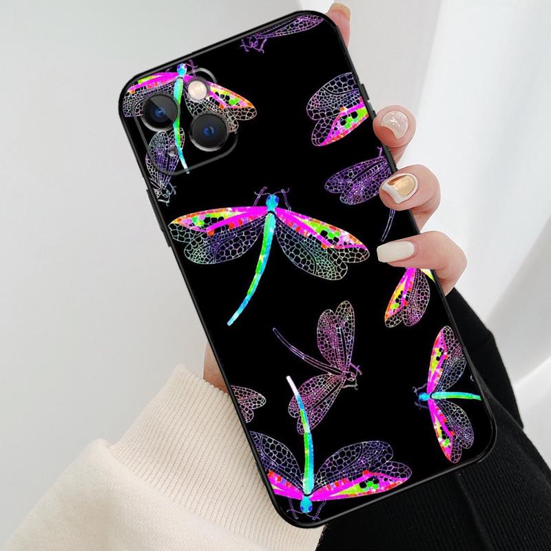 Colorful Dragonfly Phone Case For iPhone 17 Pro Max 14 13 12 11 15 16 Pro Max Mini 15 16 Plus 16e 17 Air Cover