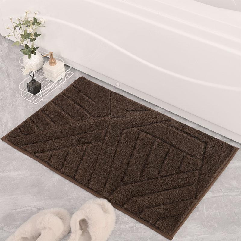 Non-Slip Microfiber Stripe Entrance Mat for Living Room, Bathroom, or Doorway