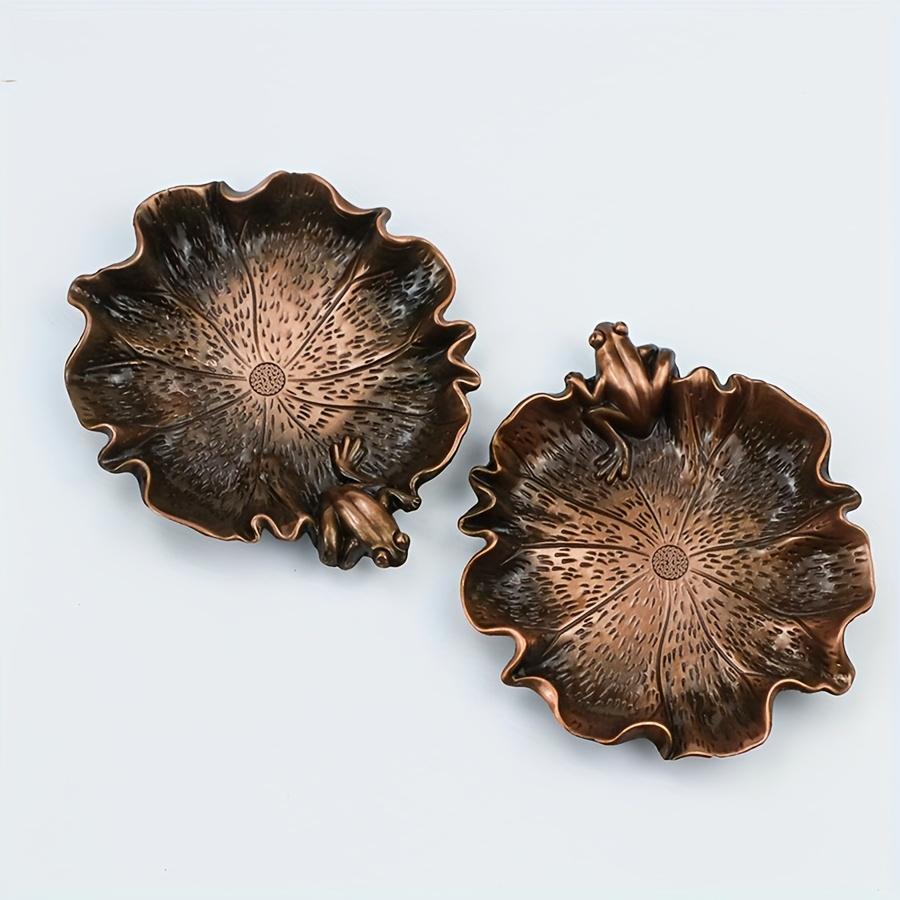 1Pc Creative Frog Leaf Design Coaster, Zinc Alloy Non-slip Heat-resistant Insulation Pad, Home Desktop Decoration Gifts