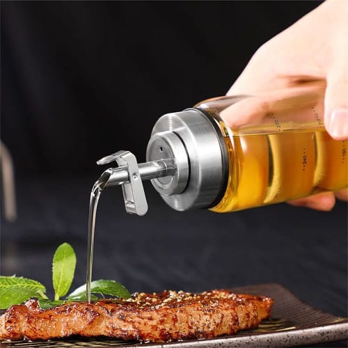 Huiyu Dressing Bottle, Oil Bottle, Soy Sauce Dispenser, Spice Bottle, Oil Pot, Heat-Resistant Glass Seasoning Container, 180ml -B