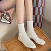 Thickened Point Yarn Australian Velvet Warm Socks Bow Embroidery Korean Sweet Pile Socks