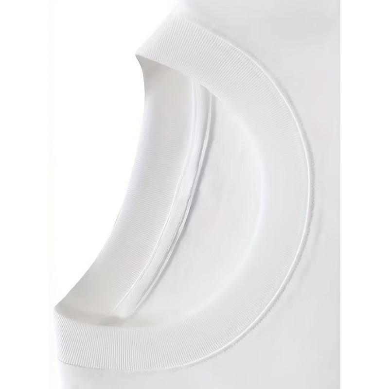 European Size Women's  White Floral Print T-Shirt - Soft Breathable Short Sleeve Round Neck Relaxed Loose Fit Top