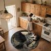 Smoke Wing-Spreading Owl,Round Area Rug,Carpet Rug for Living Room Bedroom Sofa Playroom Decor,Non-slip Floor Mat