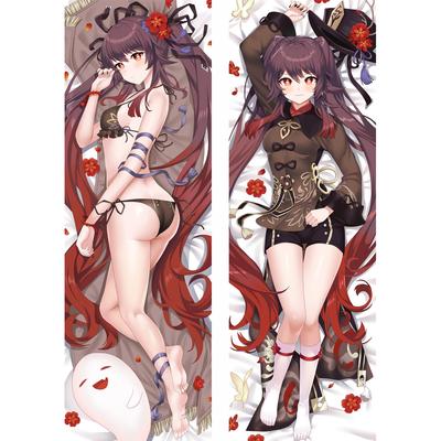 Anime Genshin Impact Dakimakura Hutao Cosplay Pillowcase Hugging Body Pillow Case Hu Tao 2-Side Otaku Cushion Cover  Peachskin