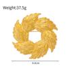 Retro Matte Gold Wheat Ear Circle Brooch Personalized and Niche Metallic Texture Chest Flower Suit Jacket Pin Accessories