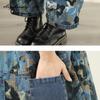 Plus Size Korean Style Stylish Streetwear Overall Straps Print Denim Wide Leg Jeans Basic Ladies' Casual Loose Vintage Romper