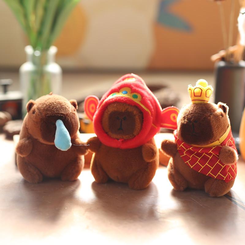 Capybara Keychain Stuffed Soft Short Plush Toy Pp Cotton Accessory Backpack