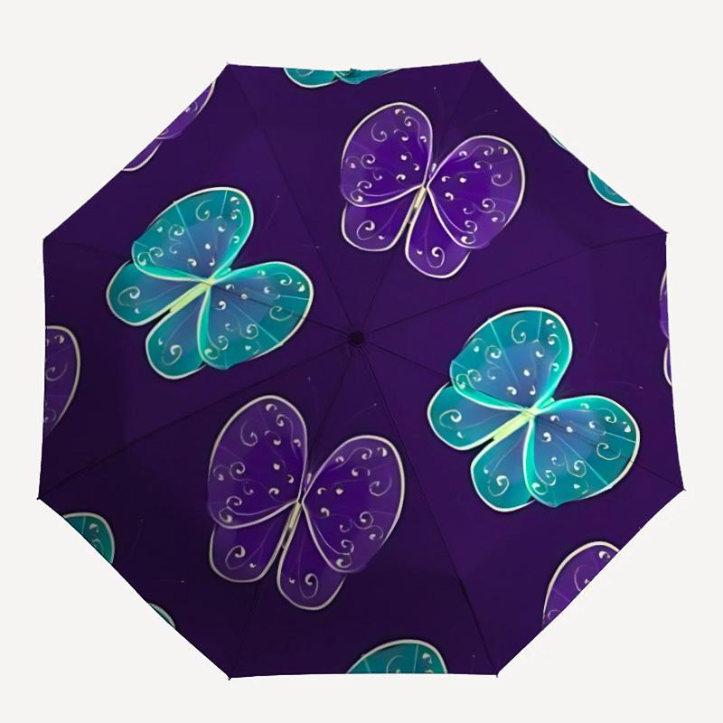 1pc Butterfly Pattern Open/Close Folding Umbrella, All- Portable Umbrella for & Men, Stylish Accessory (Holiday Gift) 8-Rib yy251213192