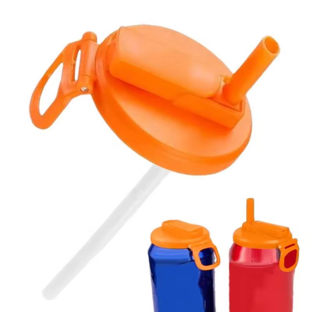2pcs Reusable Soda Can Lid with Silicone Straw Canned Drink Top Cap Beer Can Cover  Cola