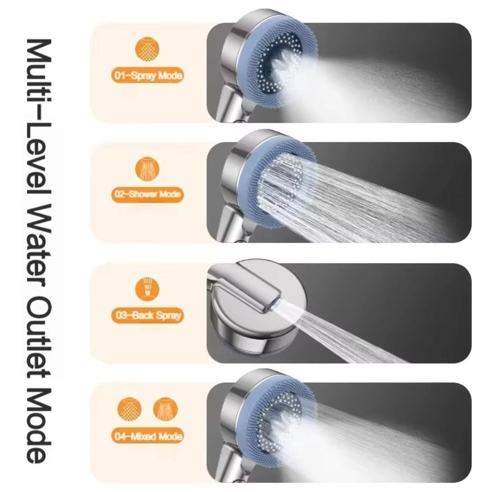 With Filter Shower Head One-Key Stop Water Massage Shower Head Rainfall  Bathroom Accessories