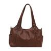Retro PU Shoulder Bag Large Capacity Underarm Tote Bag Casual Commuting Handbag  Work