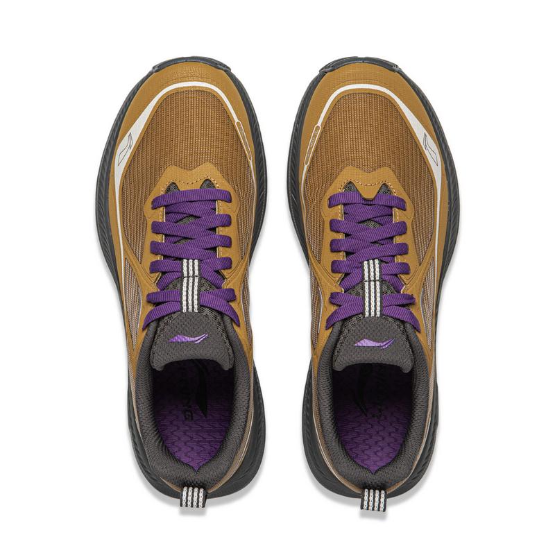 Li Ning Outdoor CF Tracing, Inter Industry Cushioning Rebound Low Top Hiking Shoes Men's Longan Umber AHTW011-3