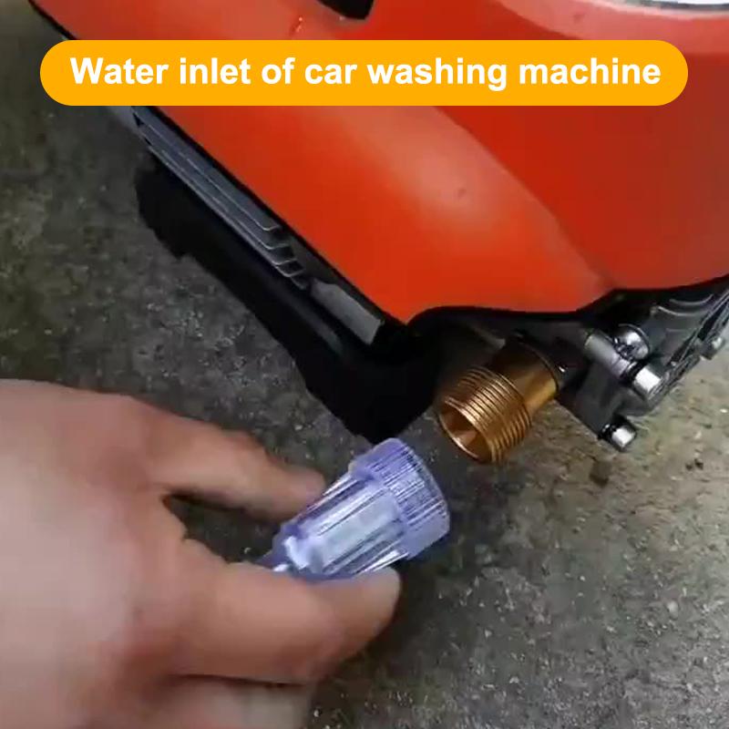 5Pcs Pressure Washer Garden Hose Adapter, 3/4 Inch Pressure Washer Transparent Plastic Water Inlet Filter Replacement Tool