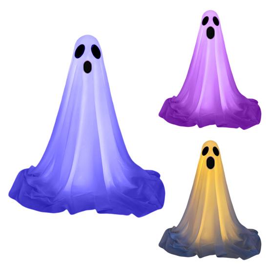 Halloween Decorations for Outdoor DIY Large Lighted White Cloth Ghost with LED String Lights for Home Porch Yard Decor