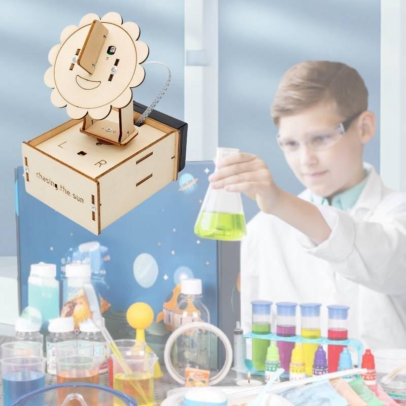 Educational Diy Wood Solar Powered Sun Model Stem Material Kit For Kids Aged 8 And Up
