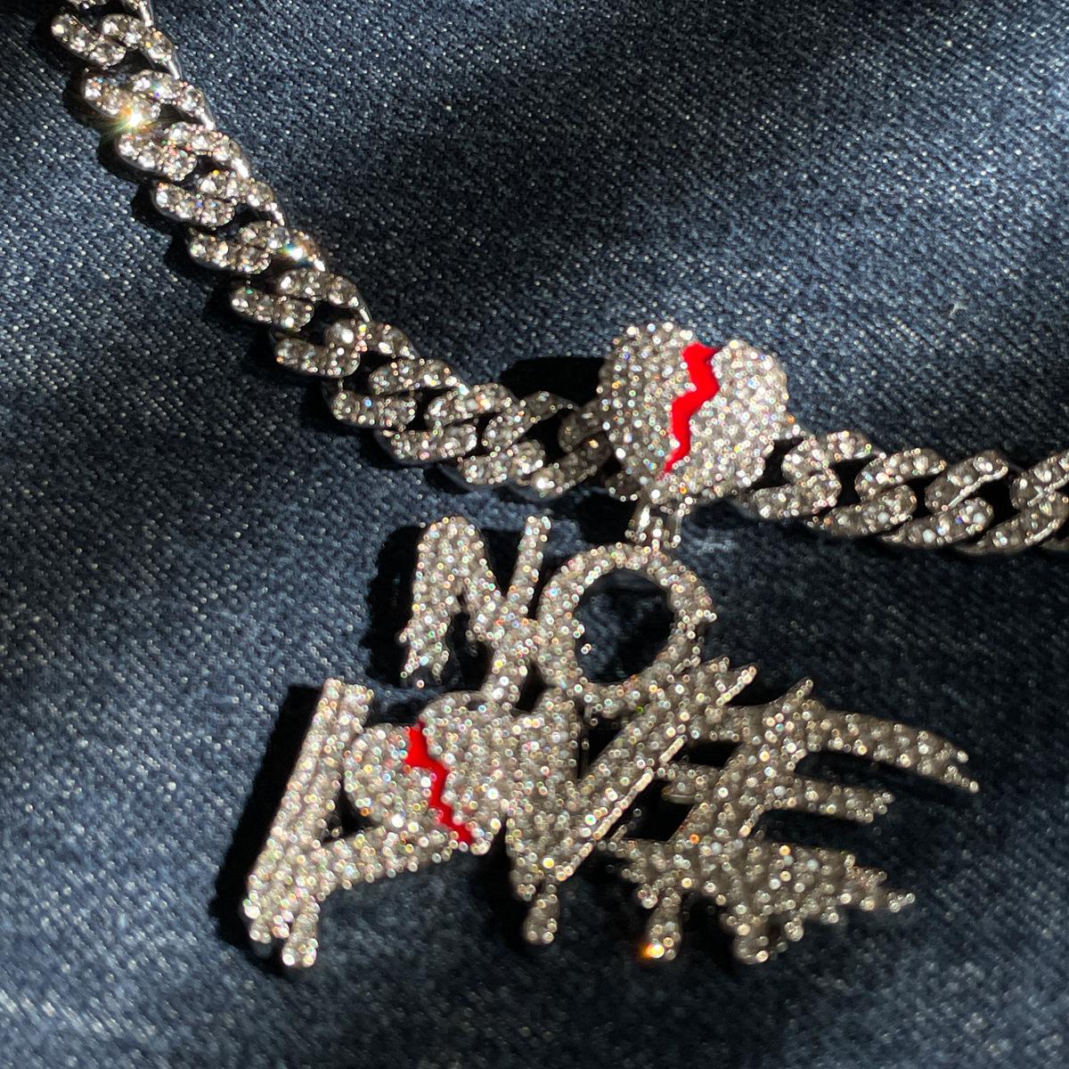 Men s Hip Hop Diamond Letter Pendant Necklace - Rapper Style Cuban Chain