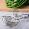 Łyżka cedzakowa Długi uchwyt odporny na oparzenia Odporny na ciepło Można myć w zmywarce Łatwy do czyszczenia Filtrujący Stal nierdzewna Skimmer do pikantnych smażonych klusek