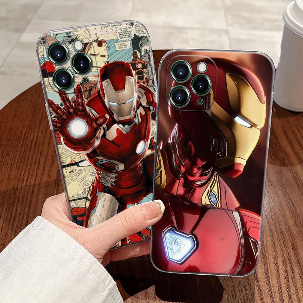 Ironman Marvel Iron Man Transparent Phone Case For iPhone 17 Pro Max 17E 11 12 13 14 15 16 Pro Max Plus 17 Air 16E XS Soft Cover