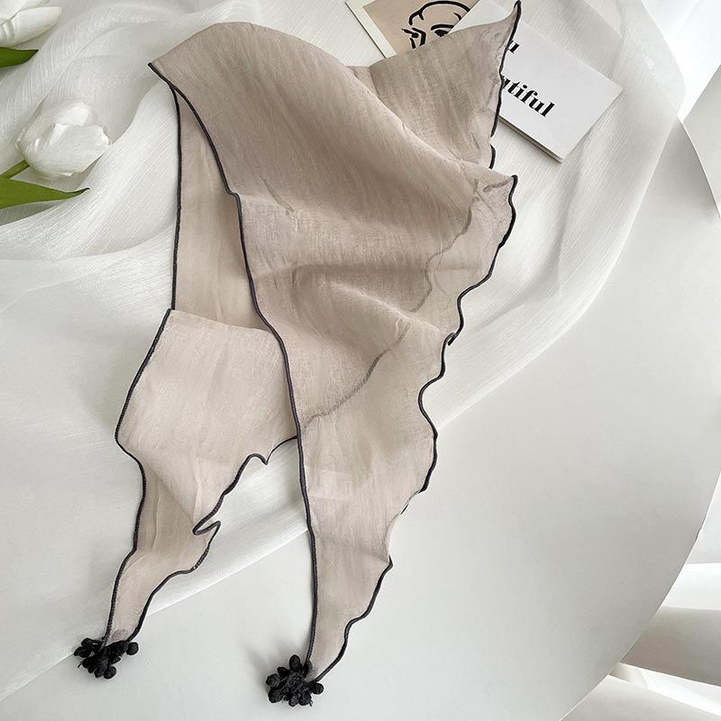 Triangle scarf scarf women's summer thin gauze pendant small scarf scarf scarf shawl silk scarf high-end headscarf headband
