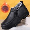 Męskie zimowe buty z podszewką ze sztucznej skóry futerkiem na zewnątrz antypoślizgowe wodoodporne buty biznesowe na co dzień pogrubione ciepłe obuwie z podszewką z polaru dla mężczyzn