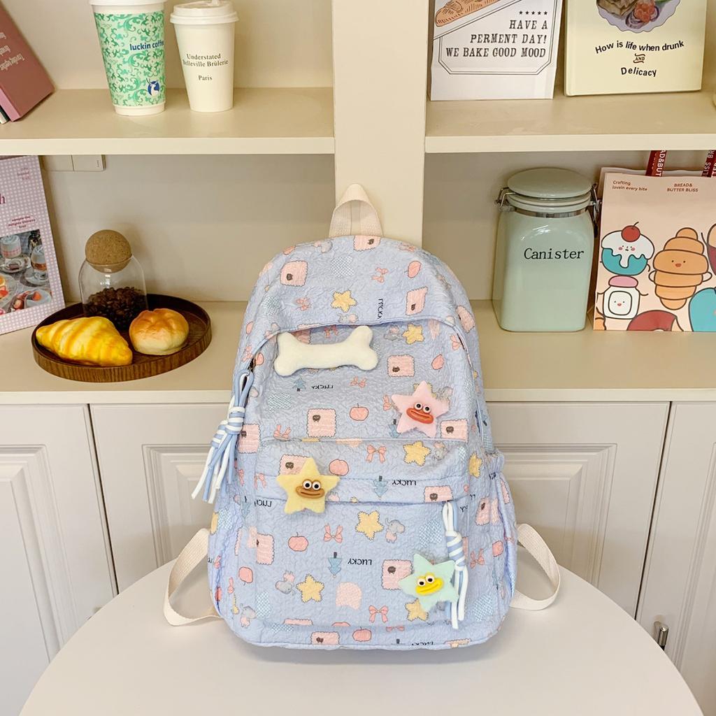 Schoolbag Cute High-value Junior High School College Student Schoolbag Korean Version Ins Fresh and Sweet Leisure Travel Backpack Backpack