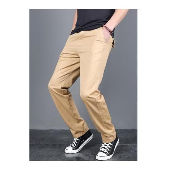 [AYISTELU] Men's Chino Pants, Large Size, Long Pants, Loose, Bottoms, Colored Pants, Straight, Slim, Stretch, Easy Pants, Comfortable