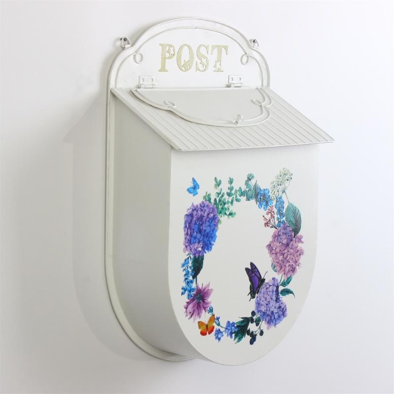 Wall Mounted European Styles Mailbox Durability Iron Construction For Patios Yard And Porch Decoration