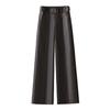 Women's High-Waist Leather Pants - Autumn/Winter 2025 Fashion: Slim Fit, Wide Leg, Versatile, Casual, Long Trousers.