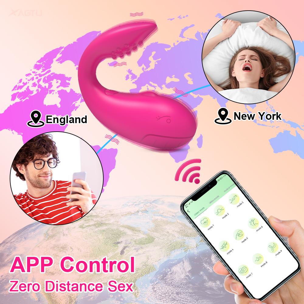 APP sterowanie Bluetooth wibrator dla kobiet łechtaczka G Spot Dildo Massager z 2 silnikami wibrujące jajko majtki zabawki erotyczne dla dorosłych