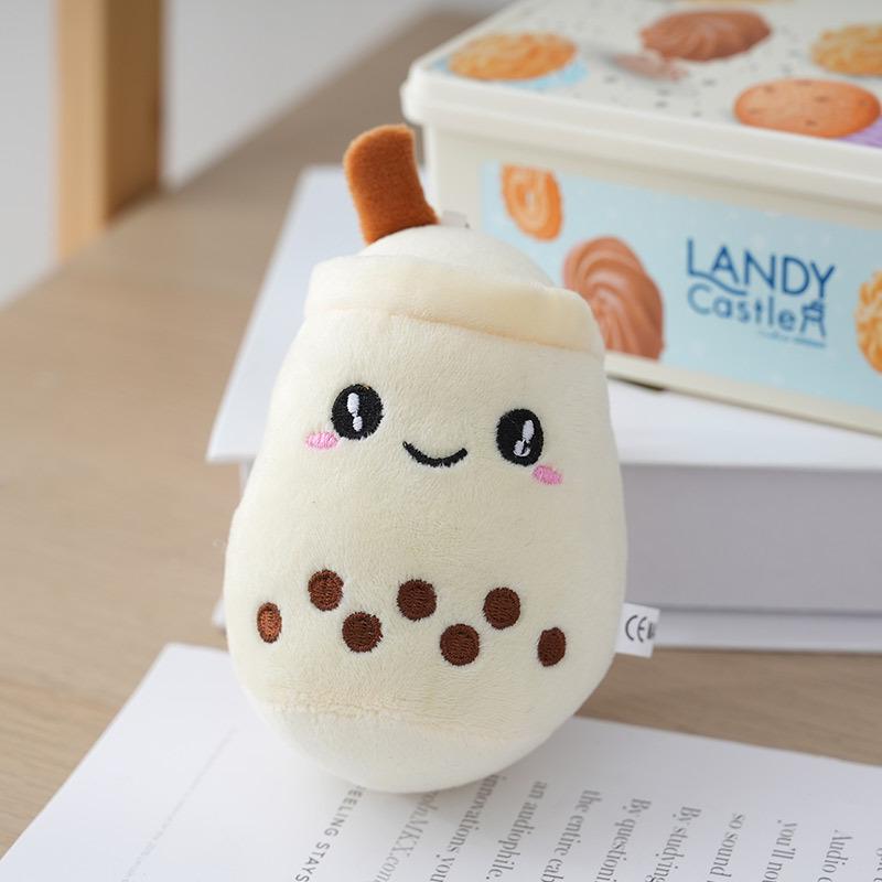 Fruit Pearl Milk Tea Plush Keychain - Cute Doll Bag Ornament Gift
