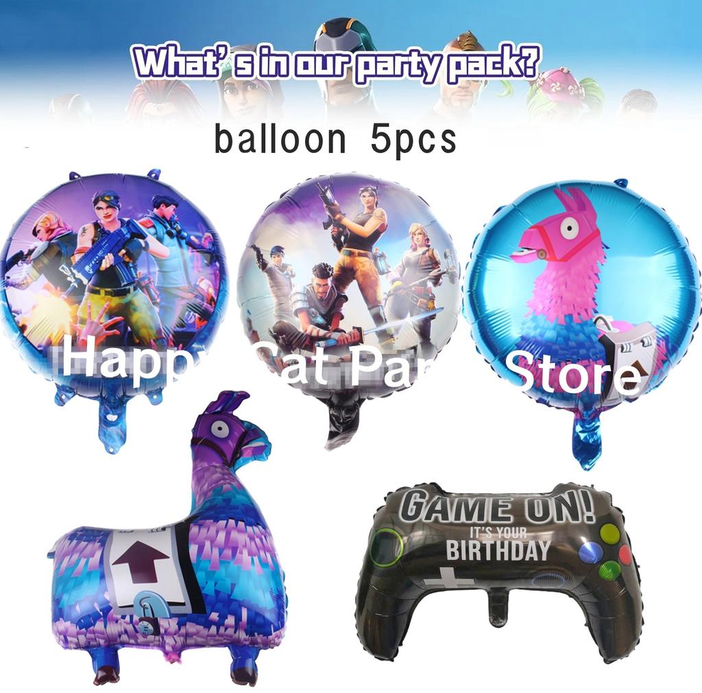 Shooter-Spiel Fortnition Geburtstagsparty-Dekoration Cartoon Alpaka Lama Teller Tischdecke Babyparty Kindergastgeschenke Partyzubehör