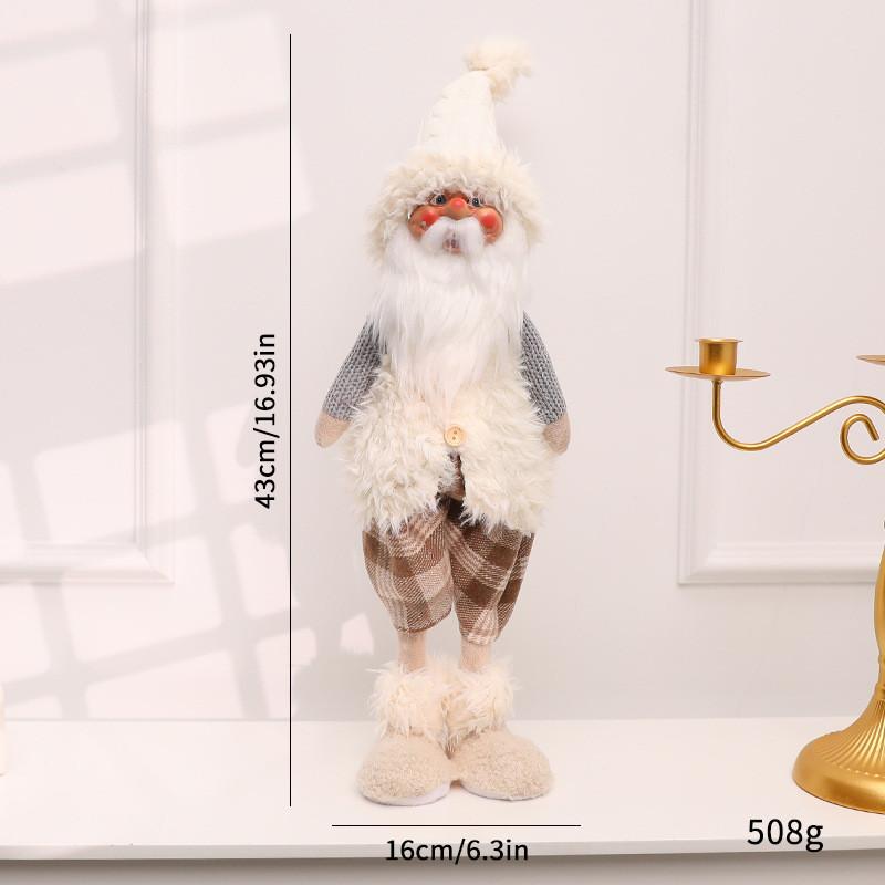 Juldekoration Figur med Stående Jultomte och Älg för Festlig Heminredning