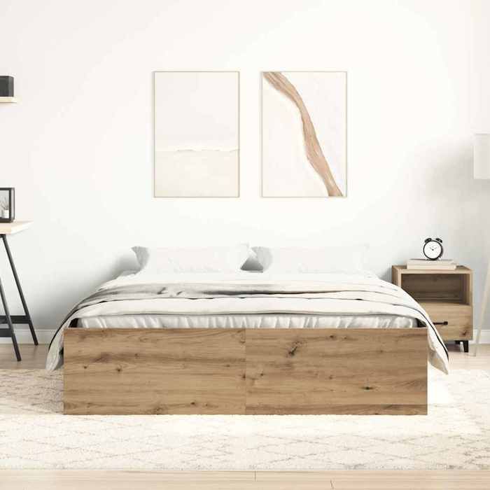 VidaXL Cadre de lit sans matelas chêne artisanal 140x200 cm 3328844