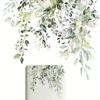 Green Plant Flower Wall Sticker DIY Self-Adhesive Decals Bathroom Toilet Decor Decals Cabinet Decoration Self Adhesive Mural