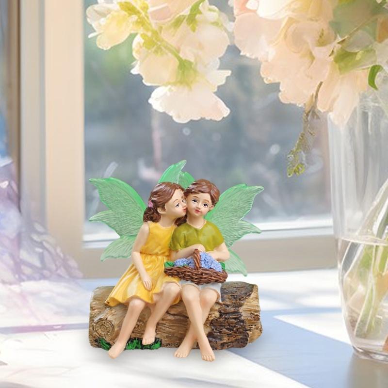 User Friendly Resin Glowing Flower Fairies Statue With Nightlight Perfect For Bedroom Lawn Ornaments Gift
