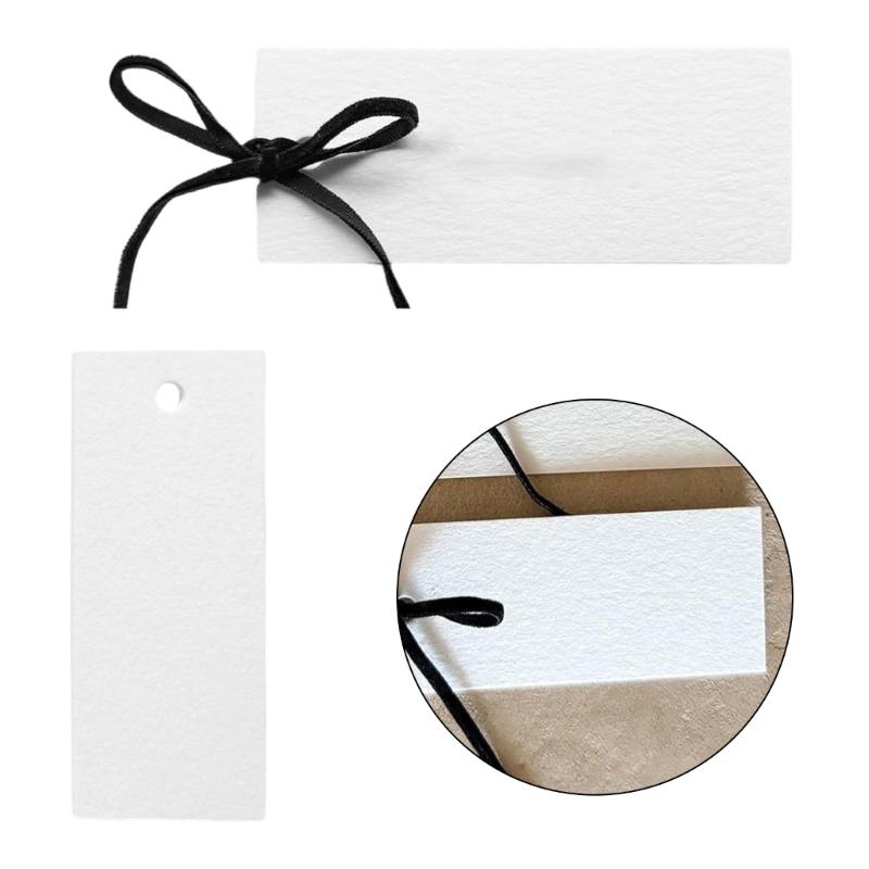 50Pcs Multipurpose Seating Cards with 50 Soft Velvety Ribbon 10x4cm Empty Table Place Card For Weddings And Celebration