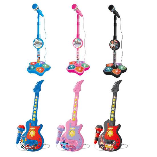 Kids Microphone Toy with Height Standing Stand Toddlers Boys Girls Karaoke Machine with LED Light Music Children Adjustable Mic Singing Musical Toy