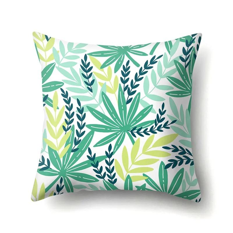 

Home Bedroom Living Room Sofa Decoration Tropical Plant Rainbow Leaf Print Pattern Cushion Pillowcase 16x16Inch