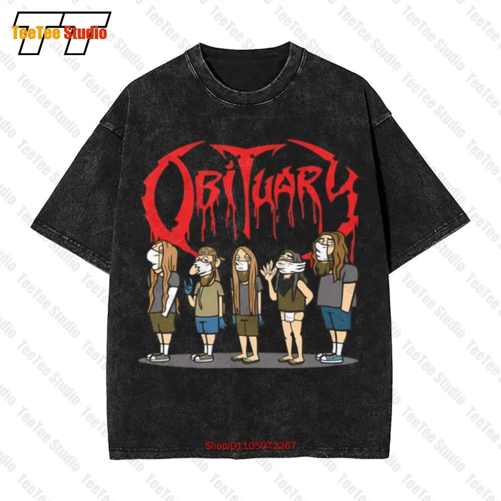 Obituary Merch Cartoon Stay Safe Metal Light Blue Vintage Oversized TShirt 4TX4 S