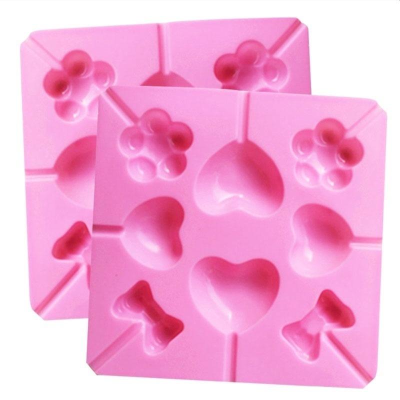Lollipop Pop Heart Mold Silicone Cake Cookie Chocolate Mould Baking Tray Stick Mold