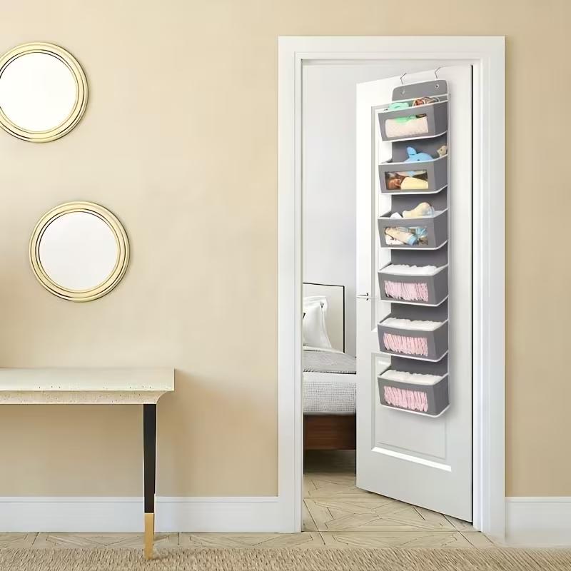 1PC Over Door Hanging Organizer with Mesh Pockets Large Wall Mount Storage for Home Essentials Bathroom Organization