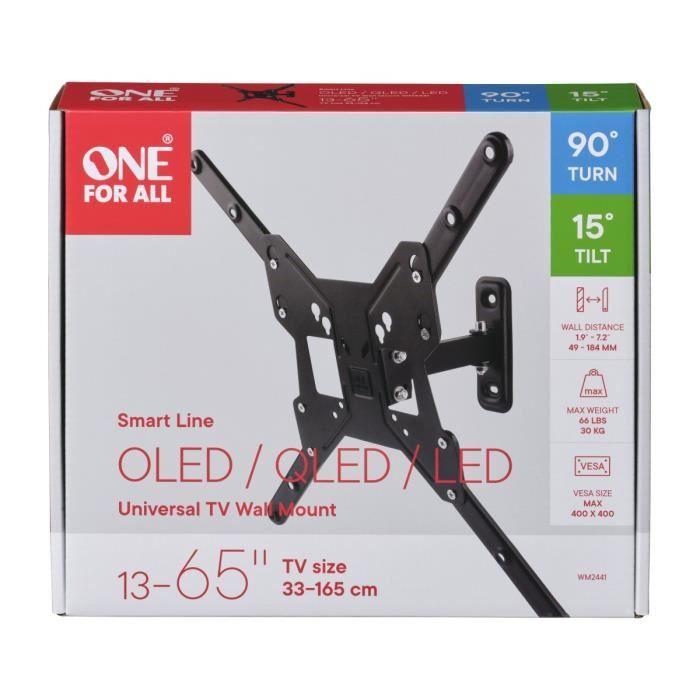 ONE FOR ALL WM2441 Support Mural Inclinable Et Orientable À 90° Pour TV De 33 À 165cm (13-65")